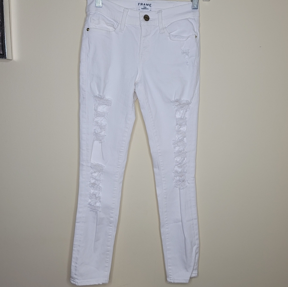 Frame Le Skinny de jeanne Distressed Jeans sz24 - Picture 9 of 15